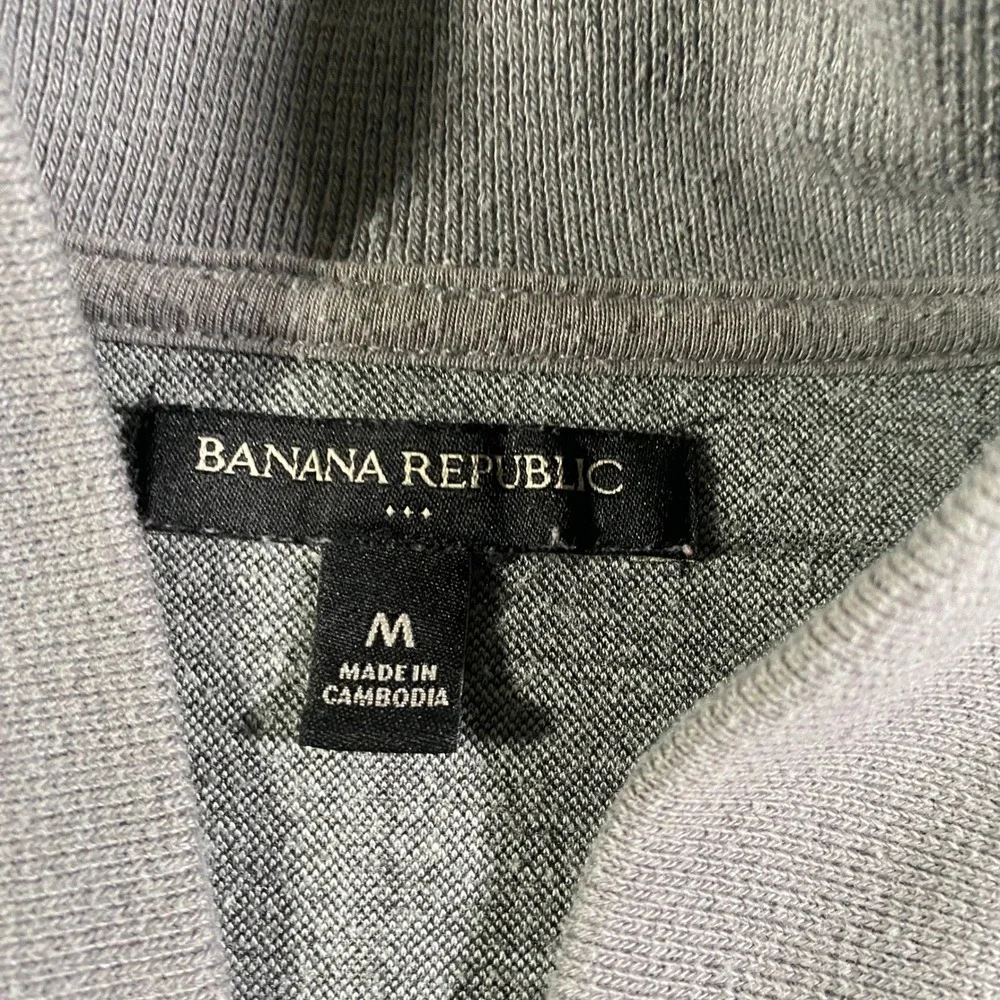 Banana Republic Mens Grey Windowpane Grid Fleece Bomber Jacket Size M Full Zip‎